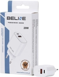 Omrežni polnilec 20 W USB-C + USB-A bel