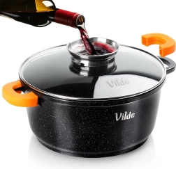 Granitni lonec s steklenim pokrovom TERRUNA AROMA 24 cm, 4 l