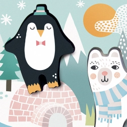 Vilac senzorične lesene sestavljanke Ledene živali