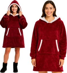 Ruhhy oversize odejna jopica s kapuco XXL rdeča