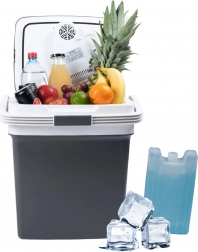 Prenosni avtomobilski hladilnik s segrevanjem, 29 l, grafitni