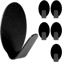 Samolepilne jeklene kljukice, črne, 3 × 2 cm, komplet 6 kosov