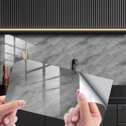 Samolepilni marmornati stenski paneli 30 × 15 cm, komplet 16 kosov