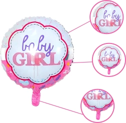 Baby Shower Balloons for a Girl – Set of 5 with Stars and Baby Motif