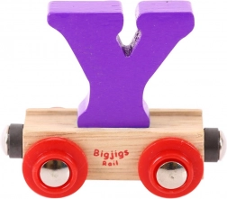 Leseni vagonček s črko Y BIGJIGS RAIL