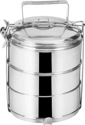 Stainless Steel Three-Tier Tiffin Lunch Carrier 3 × 1.3 l