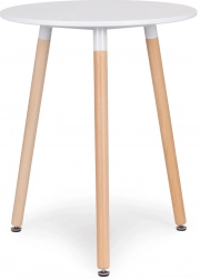 modernhome skandinavska okrogla miza 60 cm, bela plošča in bukove noge