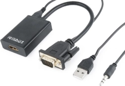 Pretvornik VGA v HDMI 15 cm črn