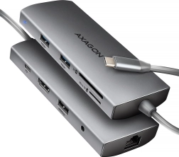 Večnamensko vozlišče USB‑C 9v1 5 Gb/s s HDMI 4K/60 Hz, 3× USB‑A, čitalnikom SD/microSD, GLAN, zvokom in PD 100 W, 20 cm USB‑C kabel