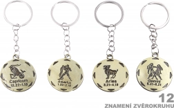 Okrogla obesek za ključe z znakom zodiaka