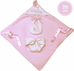 Dvodelni komplet z jopico s kapuco za punčko New Born 26 cm