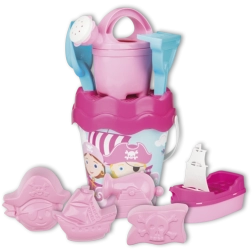 Androni piratski komplet za pesek v potovalni torbi – Rožnata