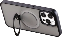 Magnetno zaščitni ovitek s stojalom za iPhone 15 – grafitno črn