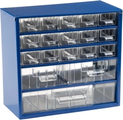 Metal organizer with drawers TOKOZ, 30.5 × 28 × 15.5 cm, blue