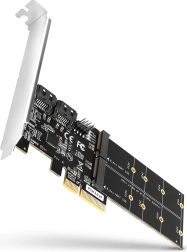 PCIe krmilnik AXAGON z 2× SATA 6G in 2× notranjima režama M.2 B‑key SATA, SP & LP