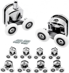 Komplet dvojnih vodilnih kolesc za tuš vrata, 8 kosov