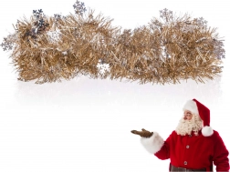 Božični venček 2 m srebrno‑šampanjski HOME DECOR