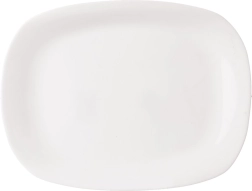 Beli pravokotni stekleni servirni pladenj 28 × 21 cm