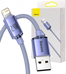 Baseus Crystal Shine kabel USB na Lightning 2,4 A 1,2 m – Vijolična