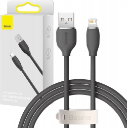 Baseus jelly silikonski kabel USB – Lightning 2,4 A, 1,2 m, črn