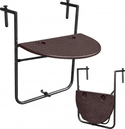 Zložljiva viseča balkonska miza rjava ModernHome