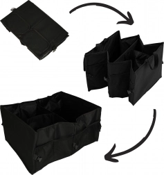 Zložljiv organizator za prtljažnik avtomobila – velik tekstilni razvrščevalnik