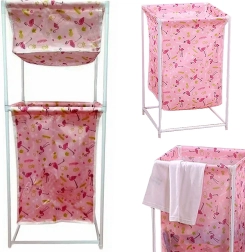 Koš na perilo z dvojnim policem