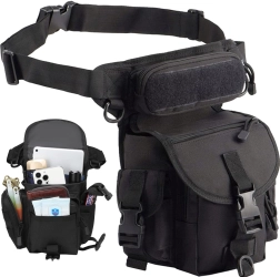 Taktična stegenska torbica z ledvenim pasom, vodoodporna, 6 žepov