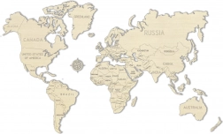 Lesena mapa sveta WOODEN CITY velika