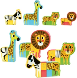 vilac lesene magnetne sestavljanke veseli safari