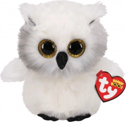 TY Beanie Boos maskota - sova Austin 24 cm Bela