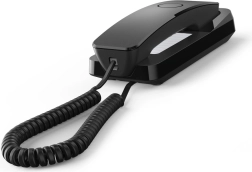 Gigaset Desk 200 črn – kompakten žični telefon za mizo in steno