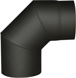 Dimni komolec 160 mm 90° črn, debelina 1,5 mm