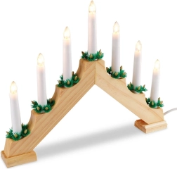 Wooden Advent Candle Arch for 7 Candles 41.5 × 29 cm