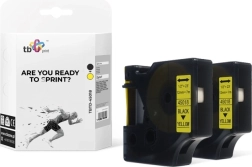 Trak TB Print za DYMO, črn tisk na rumenem, 12 mm, 2 kos
