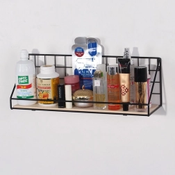 Stenska polica s palico, slog LOFT 45 cm - črna