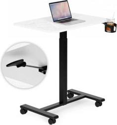 Mobile height-adjustable table 70 × 48 cm with cup holder MODERNHOME