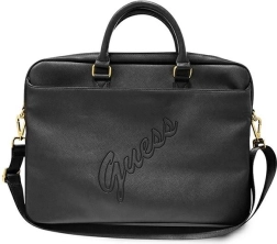 Elegantna torba za prenosnik 16" GUESS Saffiano Script, črna