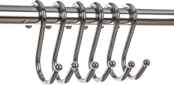 VARIELLA S-hooks set for hanging rail, 6 pcs, chrome