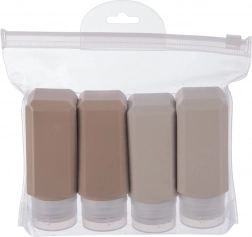 Silikonske potovalne stekleničke za kozmetiko v etuiju, komplet 5 kosov