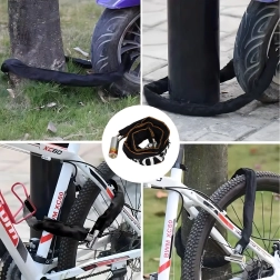 Jeklen verižni ključavnica za kolo in motor 65 cm, 2 ključa