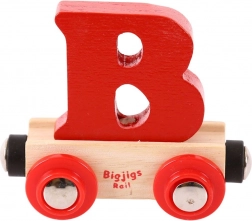 Leseni vagonček s črko B – BIGJIGS RAIL