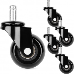 Gumirana kolesca za pisarniški stol 50 mm, zatič 11 mm, set 5 kosov