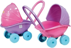 Globok plastičen voziček za lutke v mešanih barvah