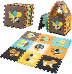 Pena izobraževalna sestavljanka z živalmi 85 × 85 cm, 9 delov