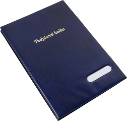 Podpisna knjiga, sijajno modra, 14 razdelilnih listov