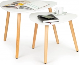Set konferenčnih mizic 2 kos beli skandinavski