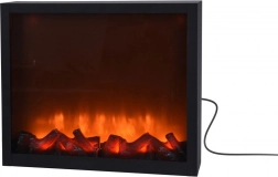 Električni LED kamin, kovinski, črn, 41 × 25 cm