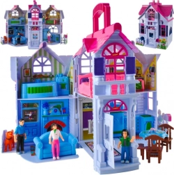 Zložljiva hiška za punčke s 6 sobami in pohištvom