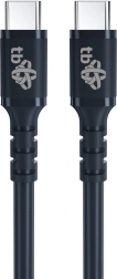 Gel kabel USB‑C – USB‑C 60 W črn 1 m